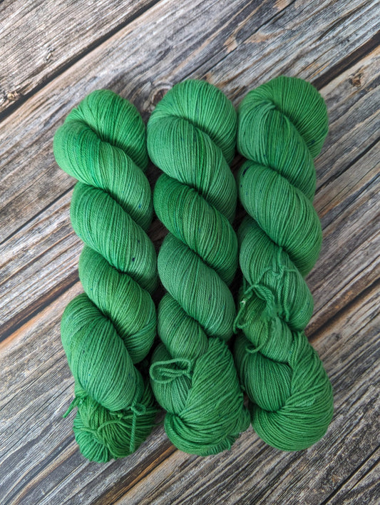 OOAK Green Mushroom Hand Dyed Yarn Colorway Sock Weight